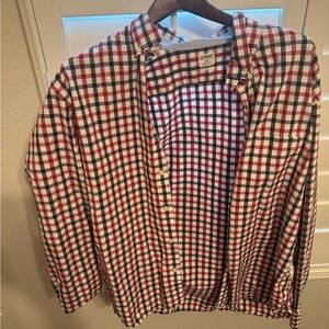 Bonobos Men’s Gingham Button Down Shirt Red Navy XXL Slim Fit